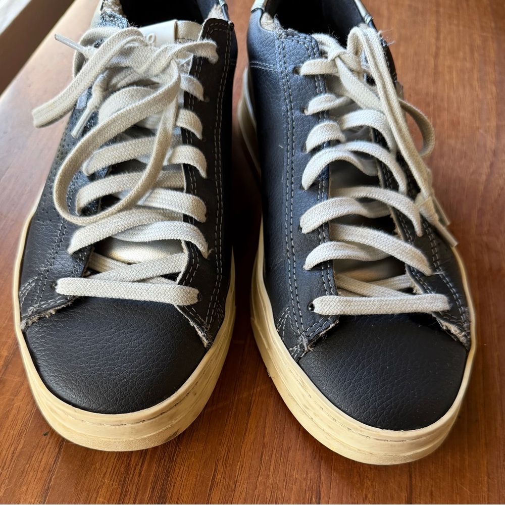 P448 John Low Top Sneaker Black Leather Women’s EU 38 US 7.5–8 - Picture 7 of 8